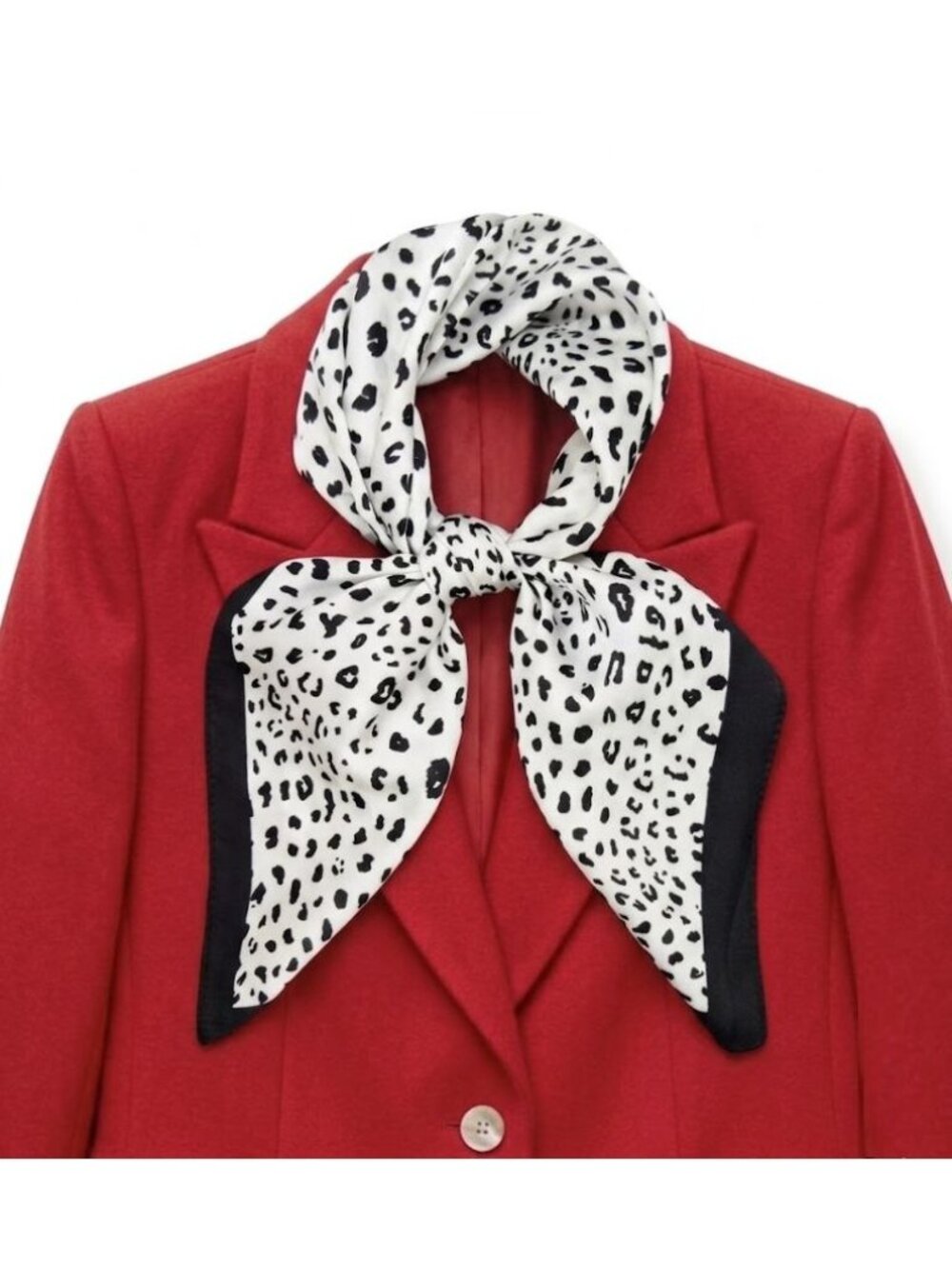 ✨Elegant Bandana Square Scarf Silky Satin Cheetah Print Leopard White Black New
